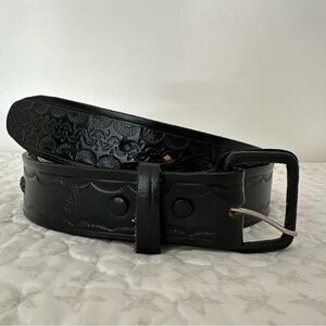 Talaberia Tooled Leather Western Belt - Men's Size 46 Black